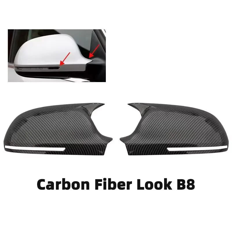 For Audi A3 8P A4 A5 B8 A6L A8L RS6 S8 Q3 S5 RS3 Side Mirror Cover Cap ABS Glossy Black Car Exterior Accessory