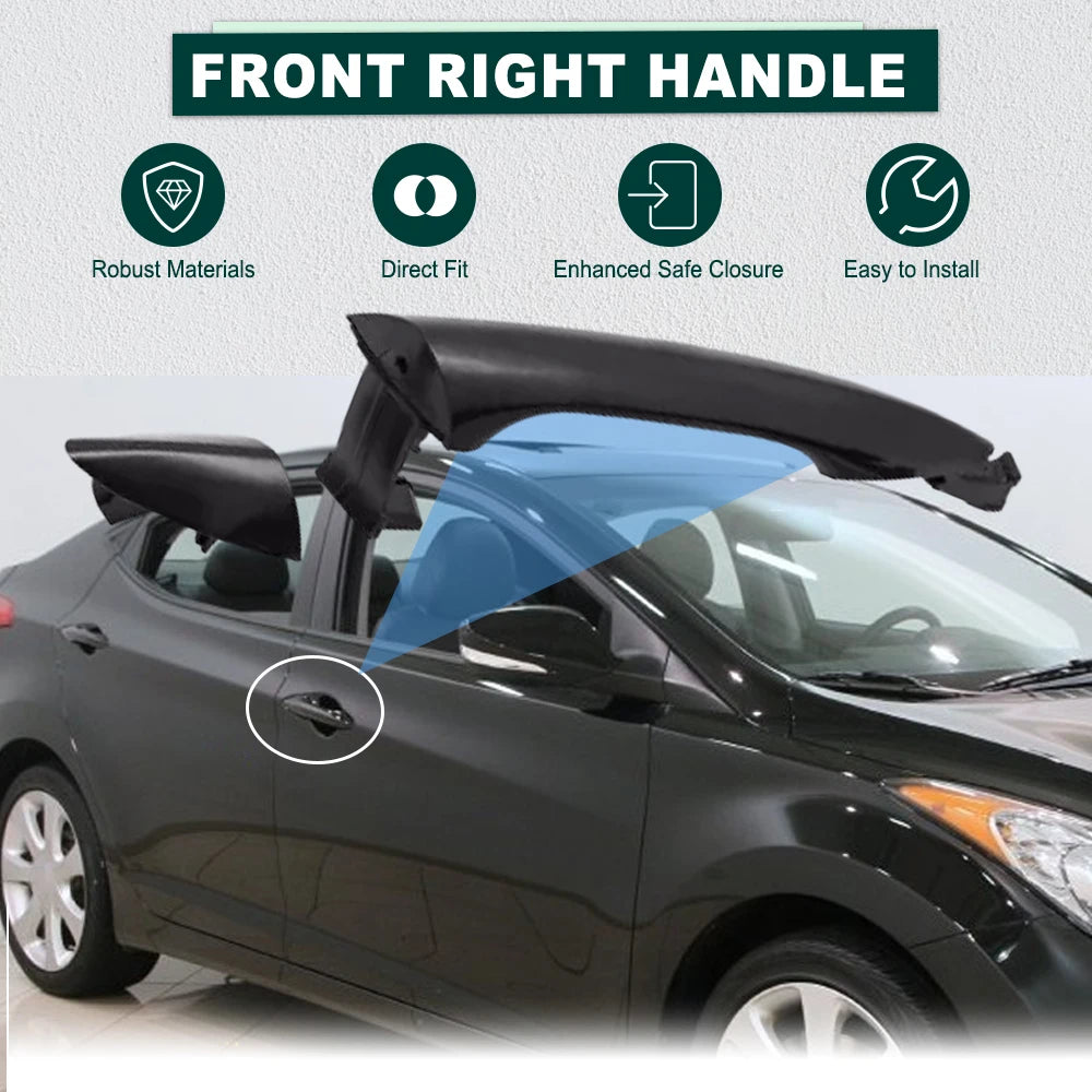 Black Exterior Door Handle for Hyundai Elantra 2011 2012 2013 2014 2015 2016 Front Rear Left Right
