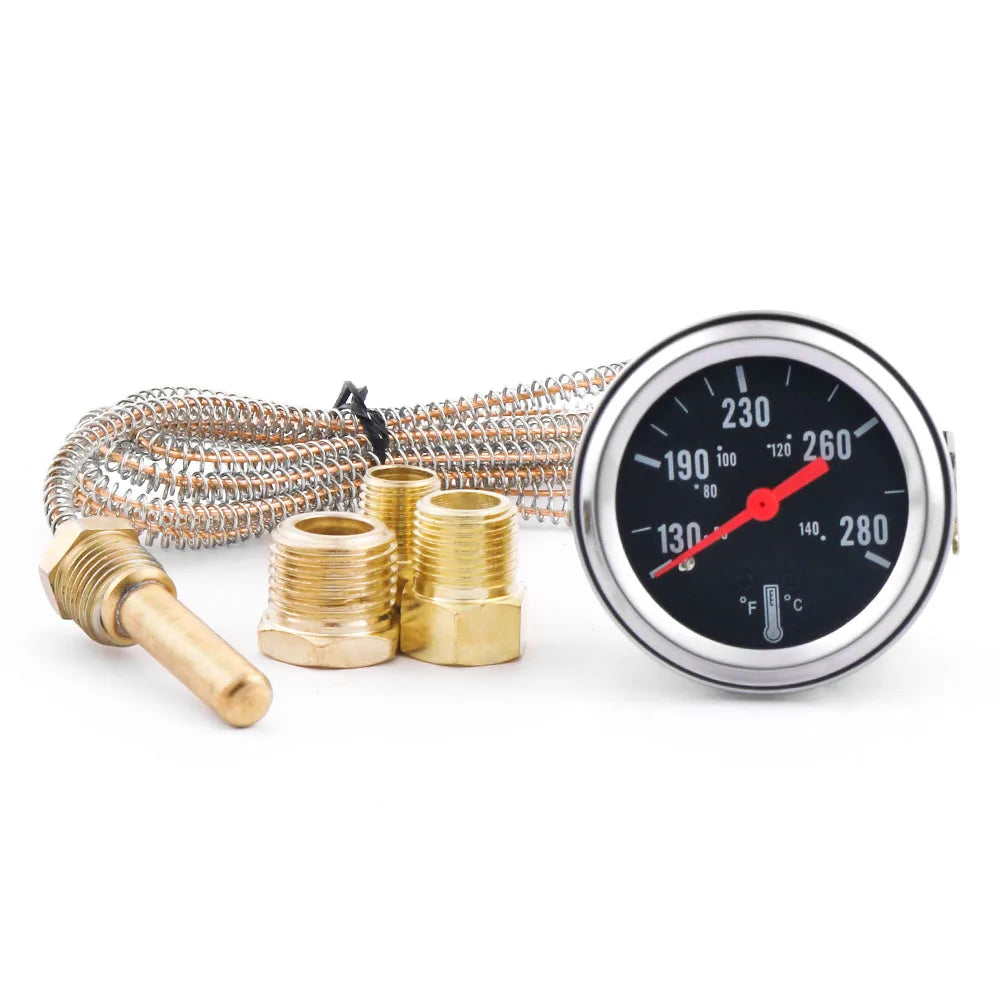 2" 52MM Mechanical 12V Water Temp Gauge 50-140℃/130-280℉ Water Temperature Gauge Car Meter With Sensor NPT 1/2, NPT 1/4,NPT 3/8