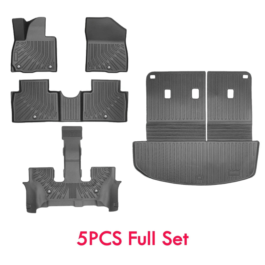 TPE Floor Mats For 2026 2025 Hyundai Palisade 7-Seater Cargo Mat Backrest Mat 2nd 3rd Row Car Floor Liner All Weather Protection