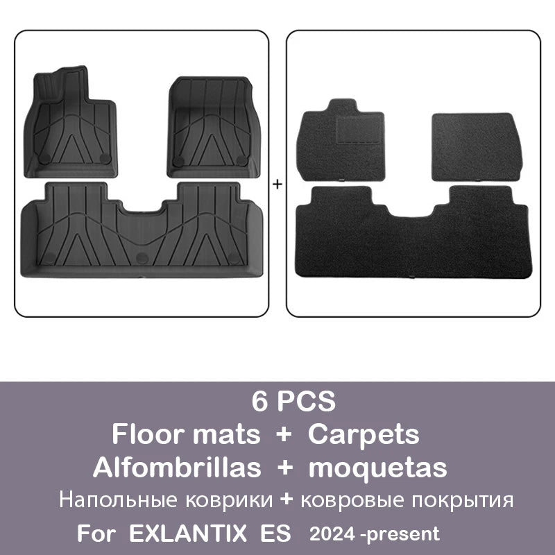 Car Floor Mats for EXLANTIX ES 2025 2024-present Trunk Mats Cargo Liner Protector Waterproof Non-slip Foot Pad Carpet Kits