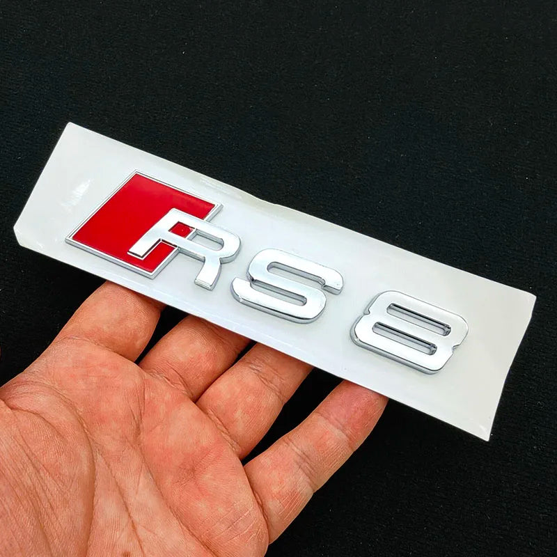 3D ABS RS3 RS4 RS5 RS6 RS7 RS8 Car Body Rear Trunk Emblem Decal Badge Sticker For Audi A3 S3 A4 S4 A5 A6 A7 S7 Auto Accessorie
