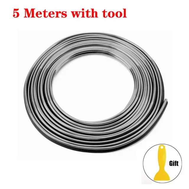 1-5pcs Universal Car Moulding Decoration Flexible Strips 5M Interior Auto Mouldings Car Cover Trim Dashboard Door Car-styling