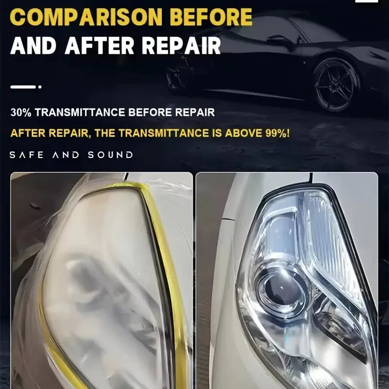 Car Headlight Restoration Polishing Kits Headlamp Scratch Remover Repair Cleaning Paste Remove Oxidation Headlight Polish Liquid