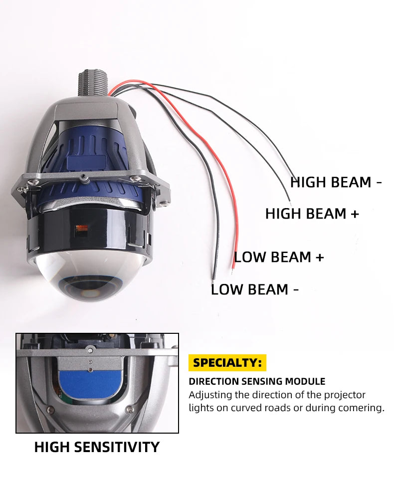 SANVI 3'' AF02 Bi Led Projector AFS Non-destructive Headlamp for Hella 3R G5 130W 6+3pcs Chips lamp Led Light Auto Acceesories