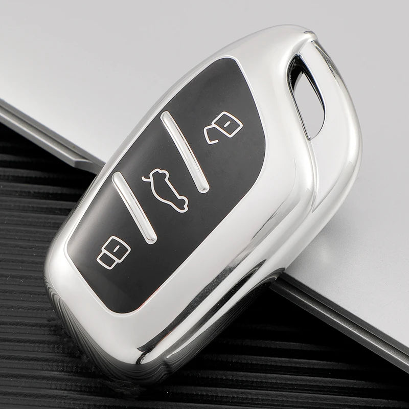 For MG6 EZS HS EHS MARVEL X MARVEL R Electric Roewe RX5 I6 I5 RX3 RX8 ERX5 MG ZS EV 2021 Soft TPU Car Key Case Cover Keychain