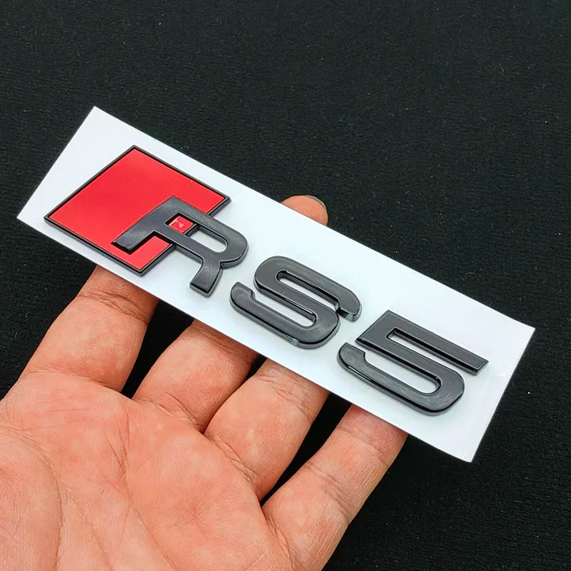 3D ABS RS3 RS4 RS5 RS6 RS7 RS8 Car Body Rear Trunk Emblem Decal Badge Sticker For Audi A3 S3 A4 S4 A5 A6 A7 S7 Auto Accessorie