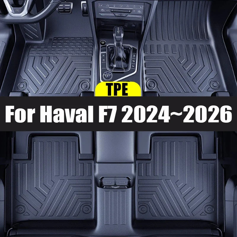 Car TPE Floor Mat For Great Wall GWM Haval F7 2024~2026 PHEV Dirt-resistant Carpet LHD Foot Pad Full Set Rug Tappeto Accessories