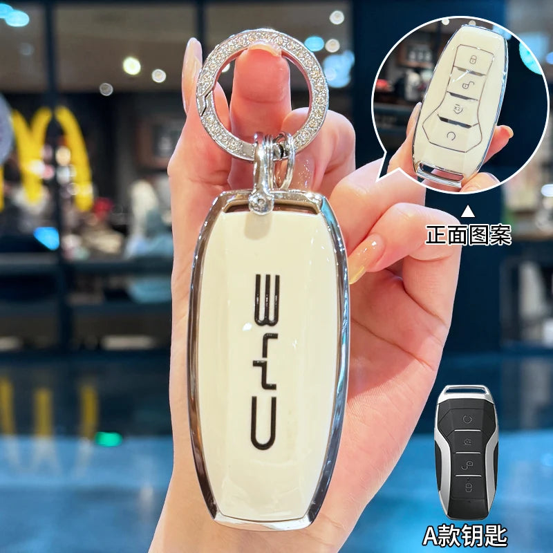 ICAR TPU Car Key Case for BYD Atto 3 Han EV Dolphin Durable Second Song Pro Tang Dm QIn PLUS MAX Yuan Key Bag Holder Cover Chain