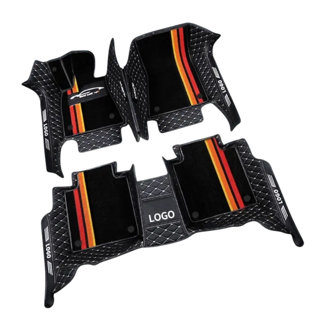 Alfombras Impermeables Dobles Hechas con cuero ecológico artificial ala medida exacta de cada automóvil 3 Filas de Alfombras 7 a 9 Asientos del Automóvil ( NO INCLUYE ALFOMBRAS DE MALETERO O CAJUELA )