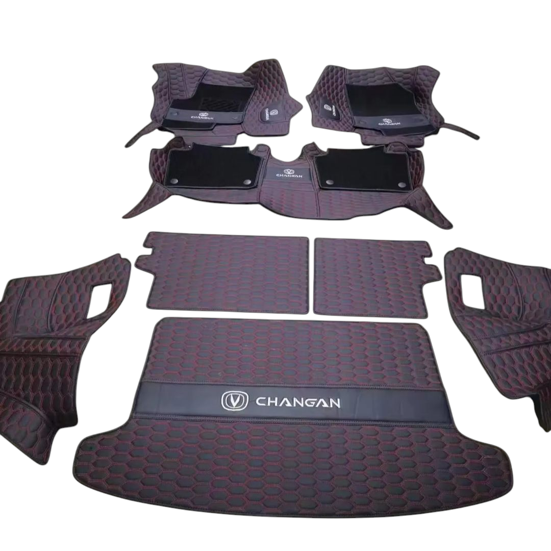 Alfombras Impermeables Dobles Hechas con cuero ecológico artificial ala medida exacta de cada automóvil 3 Filas de Alfombras 7 a 9 Asientos del Automóvil ( NO INCLUYE ALFOMBRAS DE MALETERO O CAJUELA )