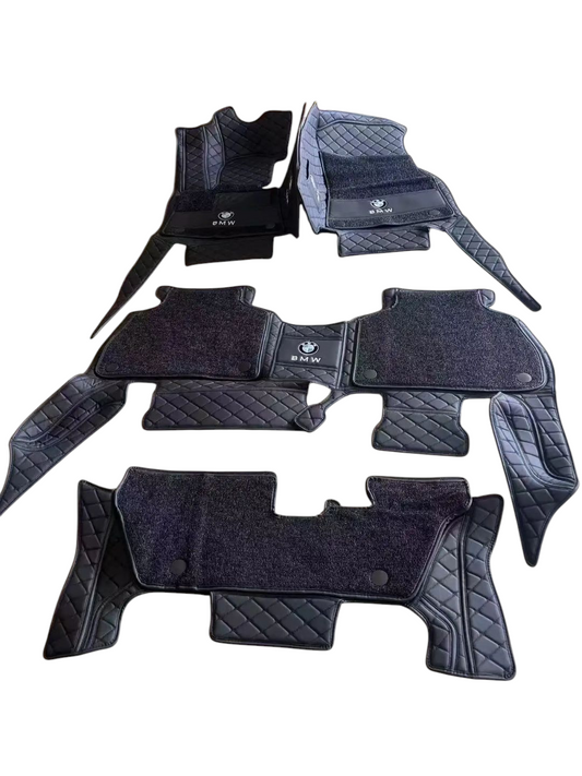 Alfombras Impermeables Dobles Hechas con cuero ecológico artificial ala medida exacta de cada automóvil 3 Filas de Alfombras 7 a 9 Asientos del Automóvil ( +  ALFOMBRAS DE MALETERO O CAJUELA )