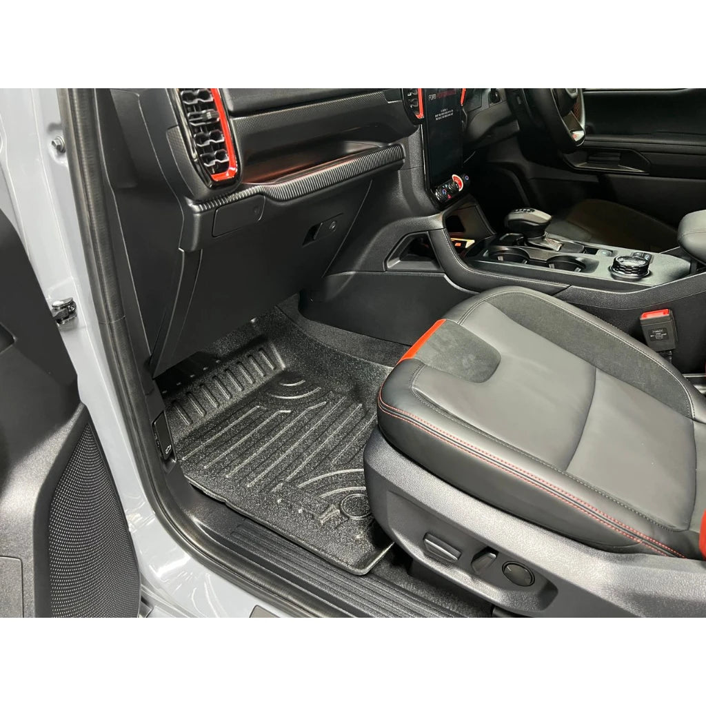 3D TPE Car Floor Mats Floor Liners for Ford Ranger Raptor 2018 2019 2020 2021 2022 Waterproof High Edge Mat 4x4 Car Accessories