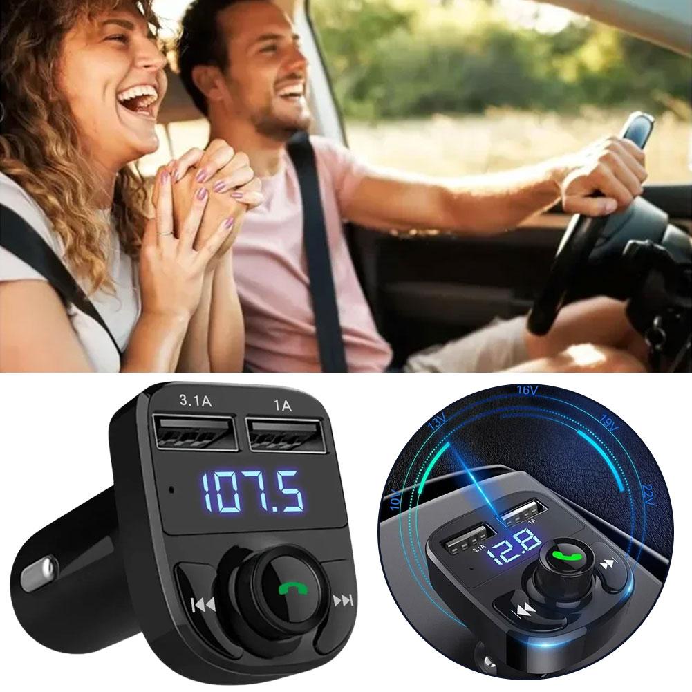 Bluetooth 5.0 Car Dual USB Fast Charger FM Transmitter Bluetooth Handsfree Car Kit Audio Modulator MP3 Player Audio Receiver