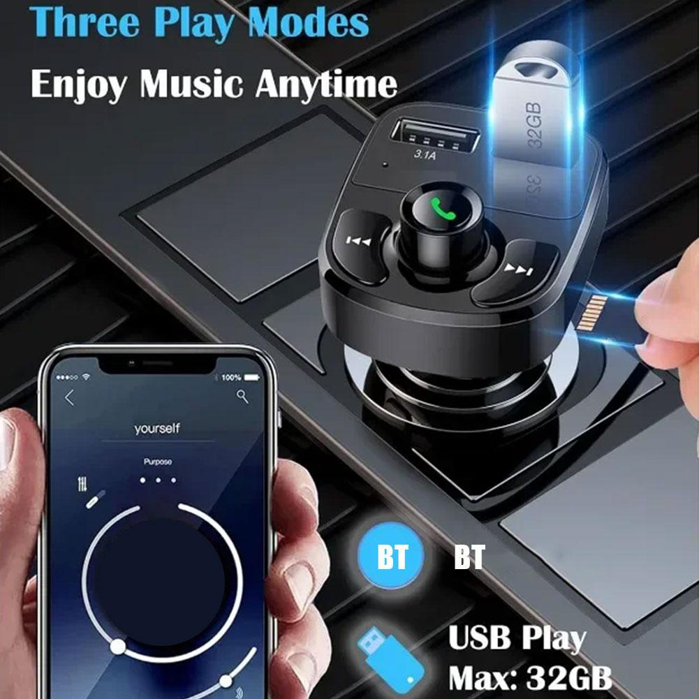 Bluetooth 5.0 Car Dual USB Fast Charger FM Transmitter Bluetooth Handsfree Car Kit Audio Modulator MP3 Player Audio Receiver