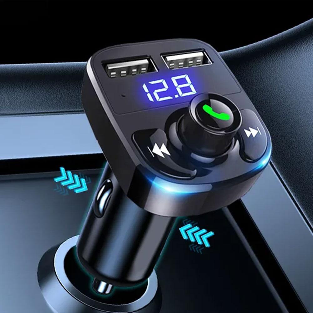 Bluetooth 5.0 Car Dual USB Fast Charger FM Transmitter Bluetooth Handsfree Car Kit Audio Modulator MP3 Player Audio Receiver