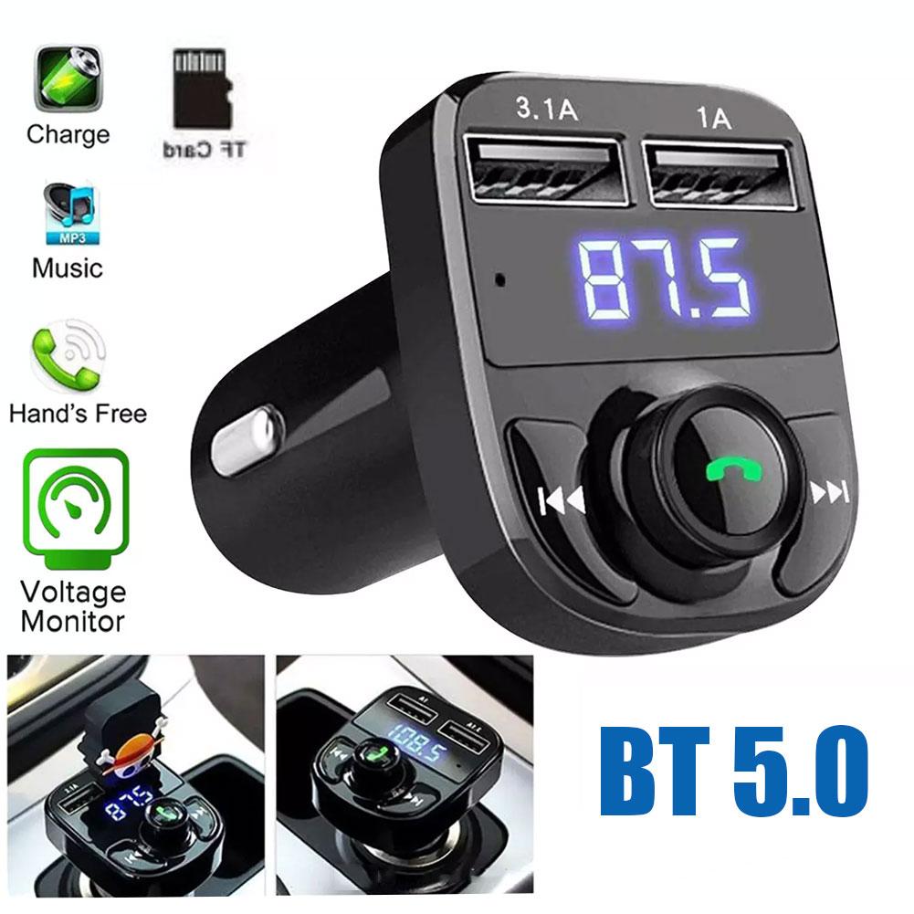Bluetooth 5.0 Car Dual USB Fast Charger FM Transmitter Bluetooth Handsfree Car Kit Audio Modulator MP3 Player Audio Receiver