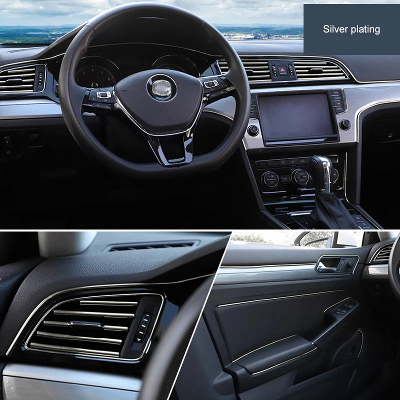 Car Moulding Decoration Flexible Strips1/3/5M Interior Auto Mouldings Car Cover Trim Dashboard Door Edgein Car-styling Universal