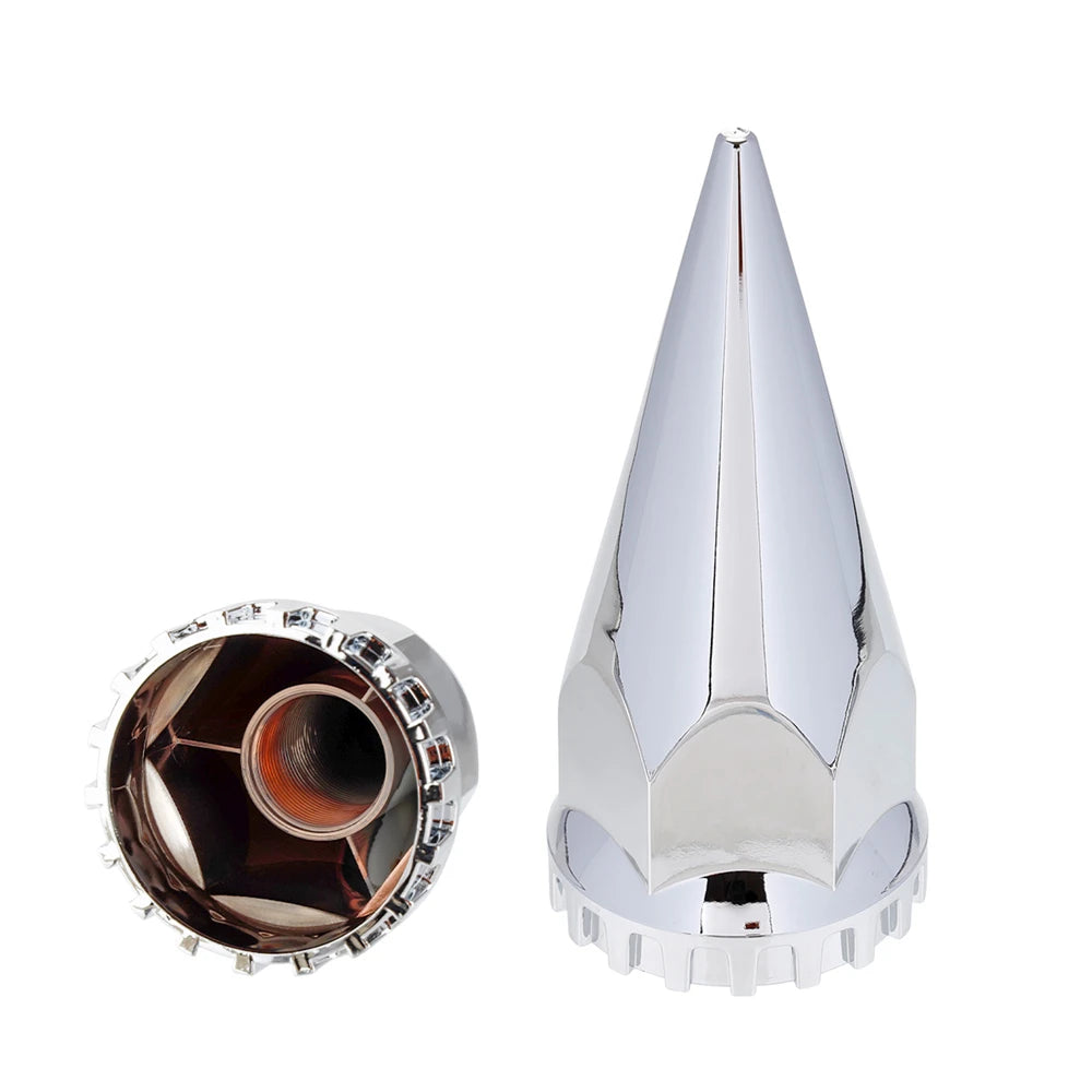 20Pcs 33mm Chrome Lug Nut Covers Rocket Style Screw On Style Spiked ABS Plastic Semi Truck