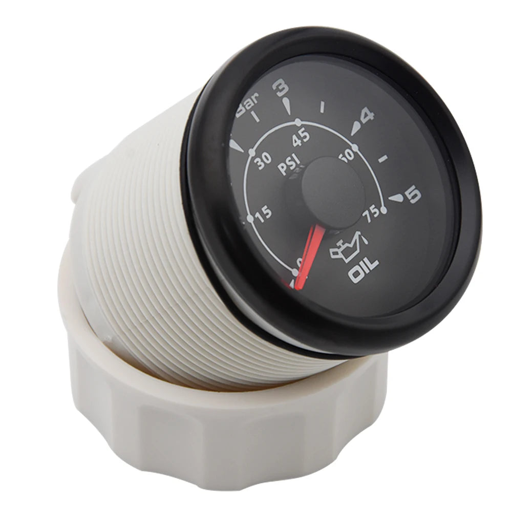 52mm 2'' Marine Boat Oil Pressure Gauge 0-5Bar 10Bar 30Bar Indicator Universal 12V/24V Car Pressure Meter with 7 Color Backlight