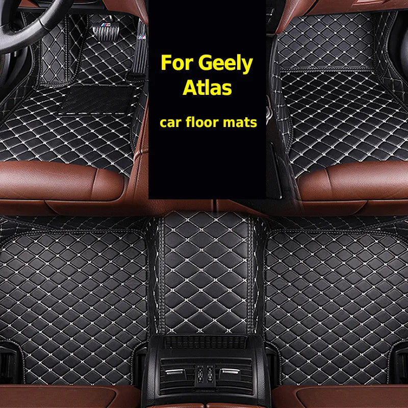 Vtear for Geely atlas car floor mats waterproof foot pad carpet leather rugs car-styling interior automobile accessories 2018