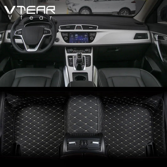 Vtear for Geely atlas car floor mats waterproof foot pad carpet leather rugs car-styling interior automobile accessories 2018