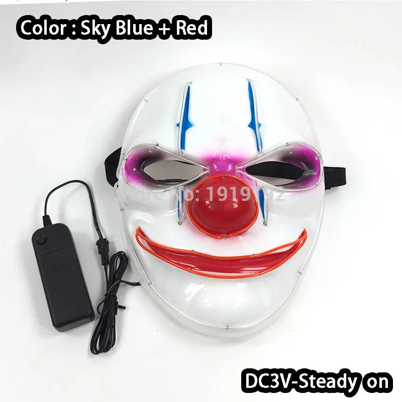 Halloween Carnival Party Costume Decoration Luminous LED Mask Halloween Mask LED Maske Light Up Party Masks for Glow Party