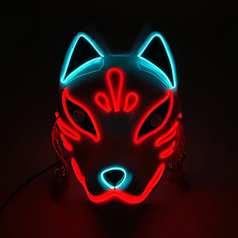 Halloween Carnival Party Costume Decoration Luminous LED Mask Halloween Mask LED Maske Light Up Party Masks for Glow Party