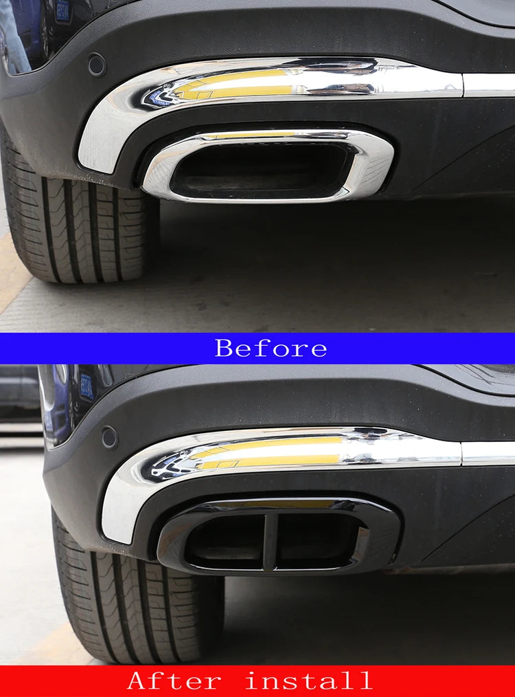 For 2020-22 Mercedes-Benz GLE 350 GLE 450 GLC GLS W167 X253 X167 2020 ABS car muffler exhaust pipe tail cover decorative sticker