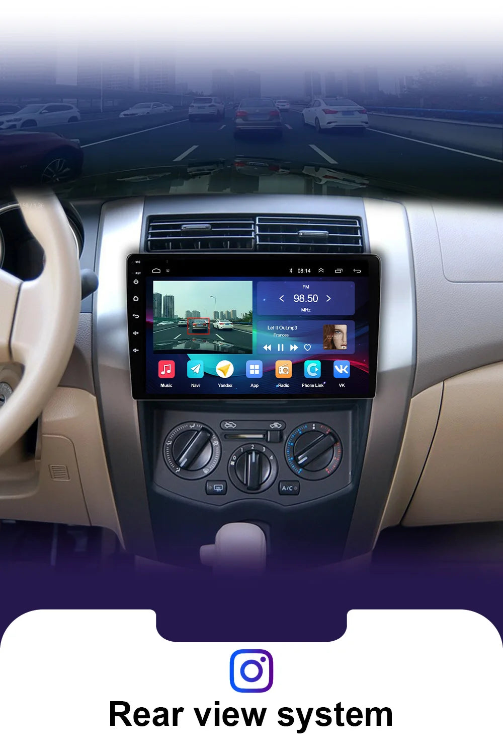 LEHX Universal 9/10 inch Wireless Carplay 2din Android 15 Car Radio Multimedia Video Player AutoRadio GPS Navigation 4G WiFi