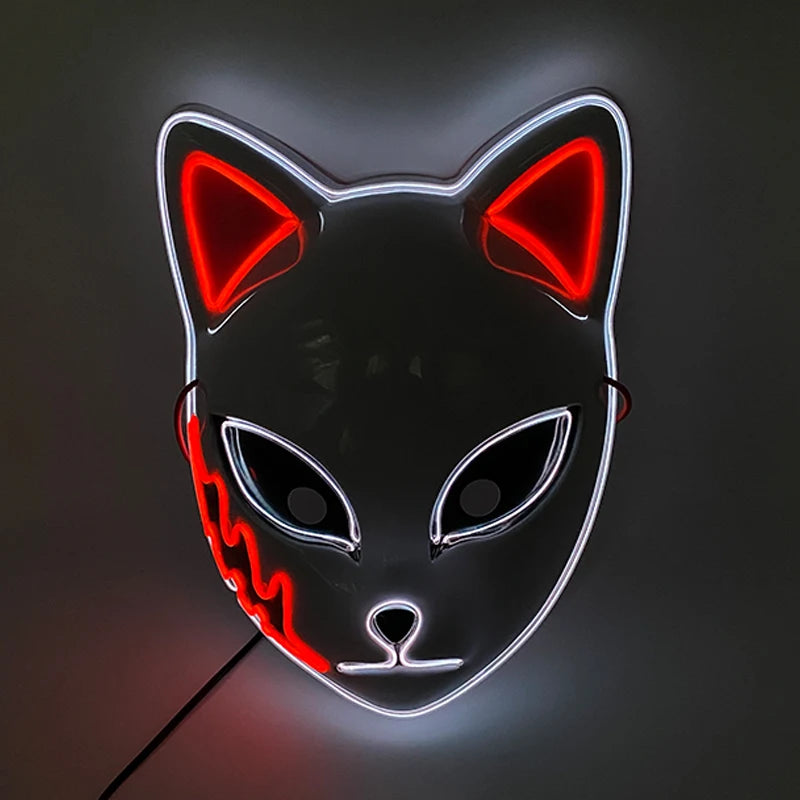 Halloween Carnival Party Costume Decoration Luminous LED Mask Halloween Mask LED Maske Light Up Party Masks for Glow Party