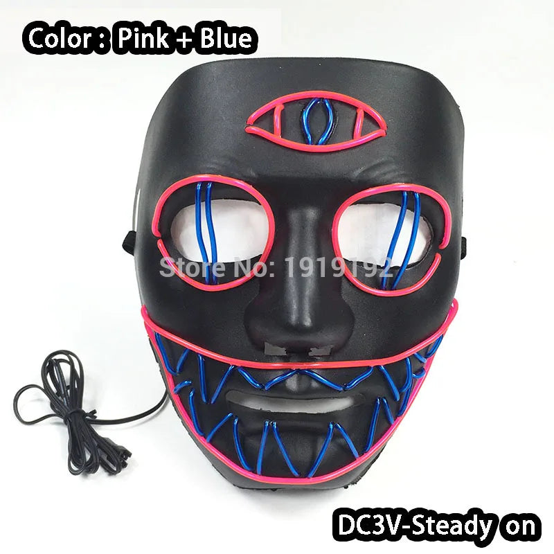 Halloween Carnival Party Costume Decoration Luminous LED Mask Halloween Mask LED Maske Light Up Party Masks for Glow Party