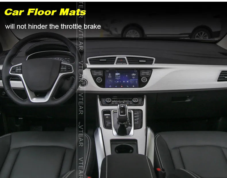 Vtear for Geely atlas car floor mats waterproof foot pad carpet leather rugs car-styling interior automobile accessories 2018