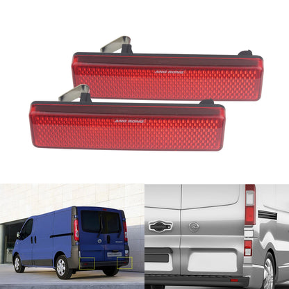 ANGRONG 2pcs Red Lens Rear Bumper Reflector L&R For Vauxhall Opel Vivaro Movano A Primastar