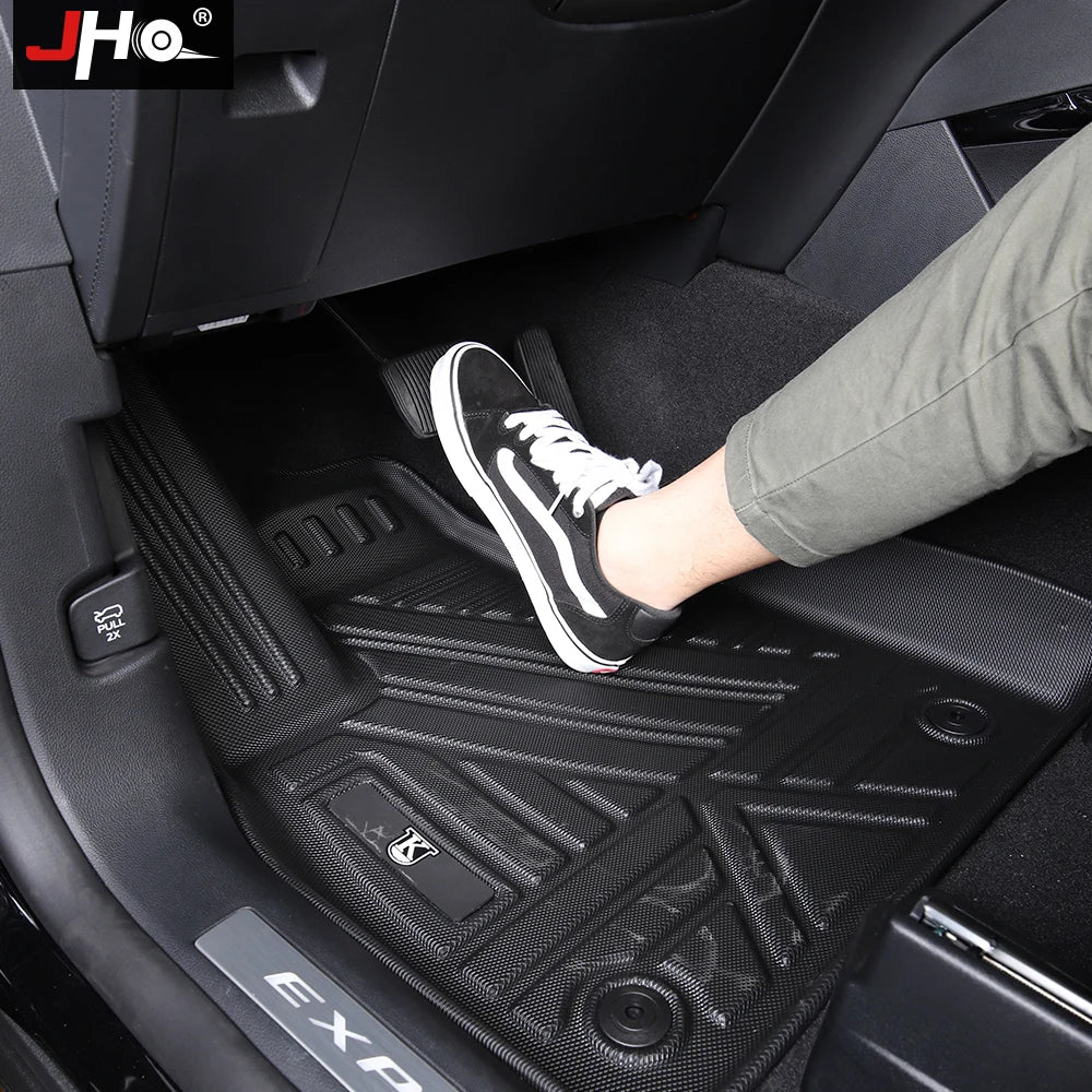 JHO TPE Car Rubber Floor Mat Carpet Cover For Ford Explorer 2020 2021 Base Limited XLT Platinum ST Interior Accessories