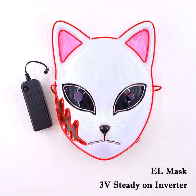 Halloween Carnival Party Costume Decoration Luminous LED Mask Halloween Mask LED Maske Light Up Party Masks for Glow Party