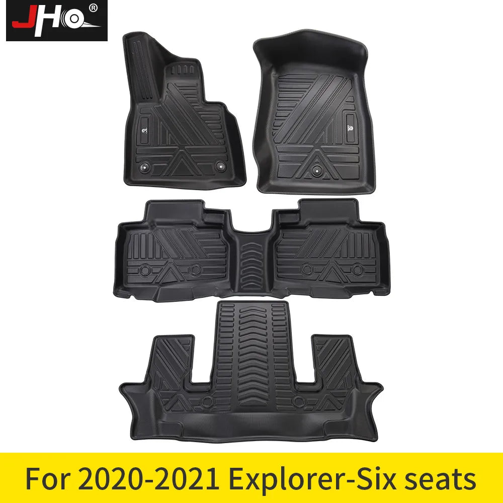 JHO TPE Car Rubber Floor Mat Carpet Cover For Ford Explorer 2020 2021 Base Limited XLT Platinum ST Interior Accessories