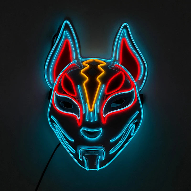 Halloween Carnival Party Costume Decoration Luminous LED Mask Halloween Mask LED Maske Light Up Party Masks for Glow Party