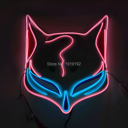 Halloween Carnival Party Costume Decoration Luminous LED Mask Halloween Mask LED Maske Light Up Party Masks for Glow Party