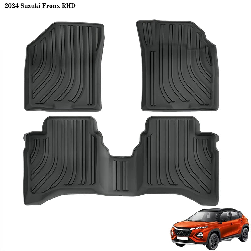 Custom Fit TPE Car Floor Mat & Rear Trunk Mat for 2024 Suzuki Fronx (RHD) - Waterproof, Durable All-Weather Auto Liners
