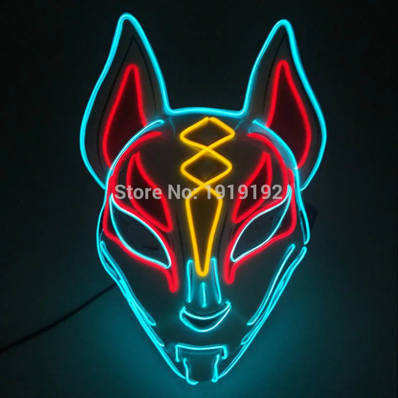 Halloween Carnival Party Costume Decoration Luminous LED Mask Halloween Mask LED Maske Light Up Party Masks for Glow Party