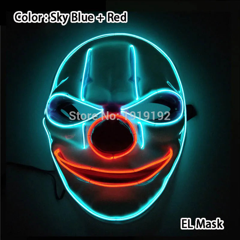 Halloween Carnival Party Costume Decoration Luminous LED Mask Halloween Mask LED Maske Light Up Party Masks for Glow Party