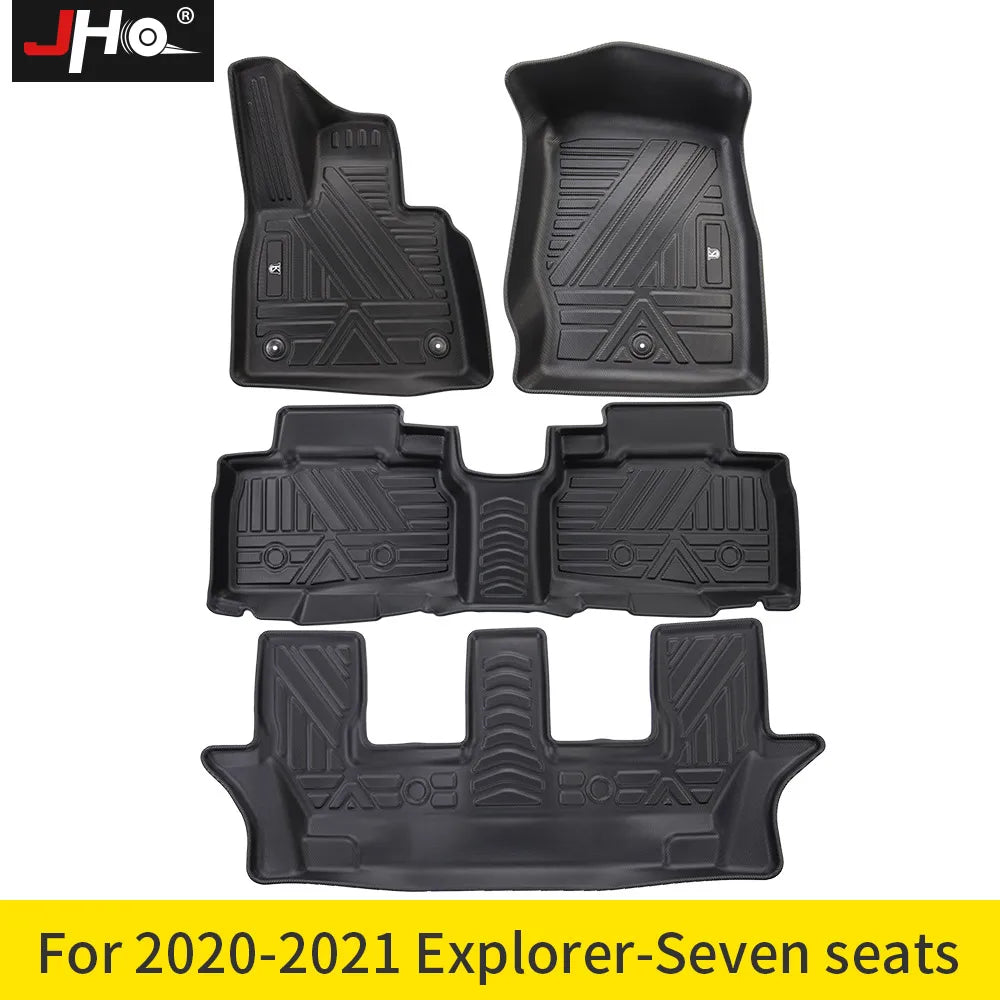 JHO TPE Car Rubber Floor Mat Carpet Cover For Ford Explorer 2020 2021 Base Limited XLT Platinum ST Interior Accessories
