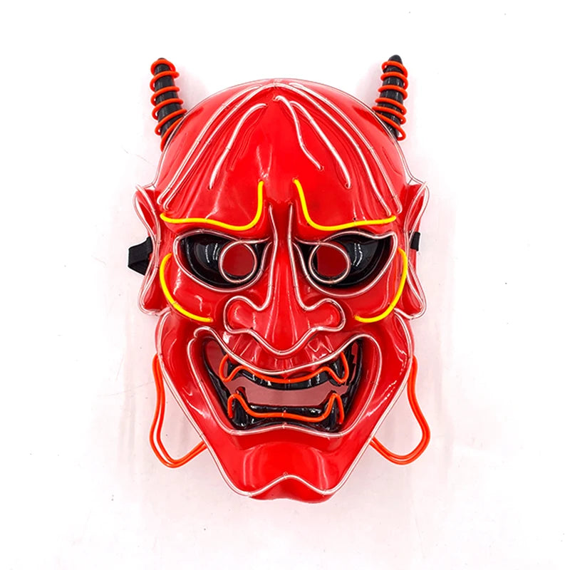 Halloween Carnival Party Costume Decoration Luminous LED Mask Halloween Mask LED Maske Light Up Party Masks for Glow Party