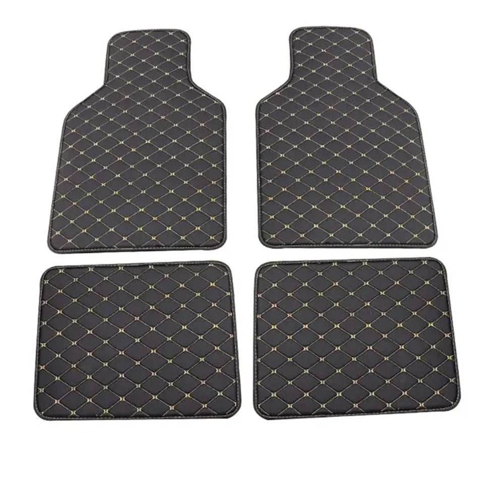 Car Floor Mats 4 Pcs Universal PU Leather Floor Mats Liners For Cars Truck SUV Front Rear Mats Foot Pad Car Accessories