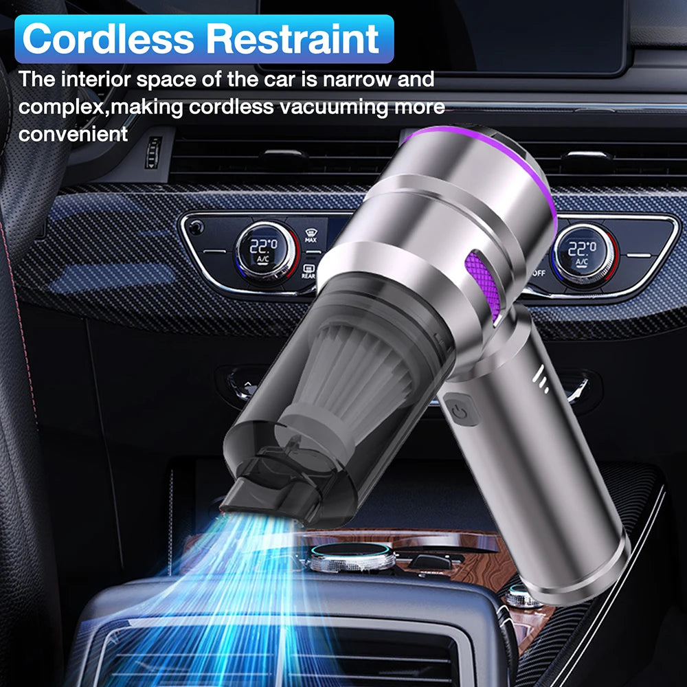 16000PA Powerful Wireless Car Vacuum Cleaner Portable Large Suction Handheld Mini Dust Blower with Power Display 2000mAh