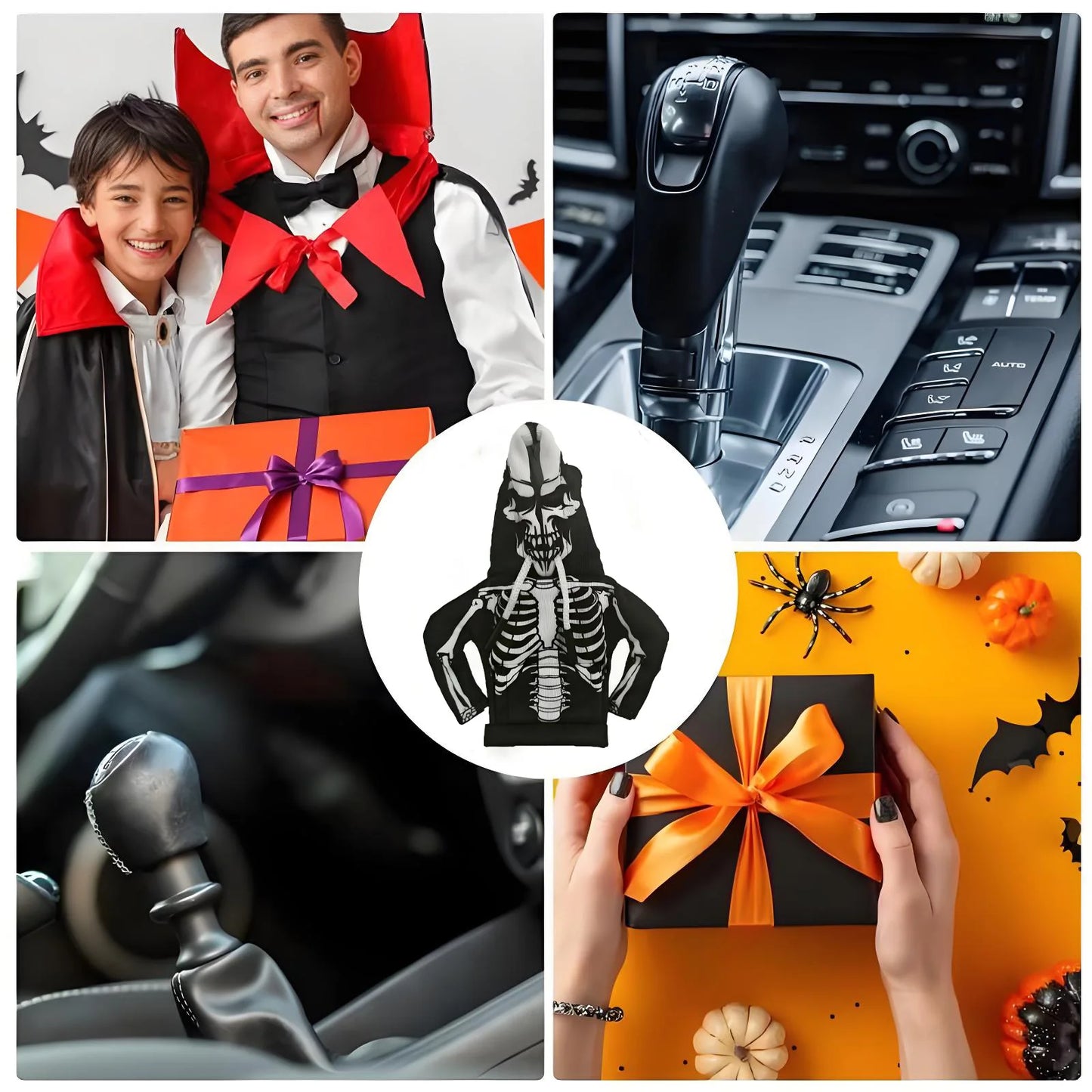 Gear Shift Halloween Style Hoodie Cover Shift Cover Car Gear Handle Decoration Fits Manual Auto Universal Lever Interior Decor