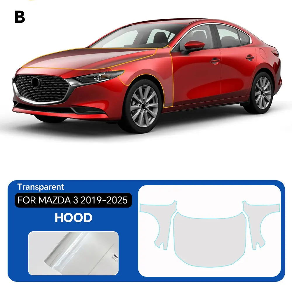 For Mazda 3 2019-2025 TPU Paint Protection Film Pre-cut PPF Anti-Scratch Car Body Clear Bra Resistant Invisible Car Accessories