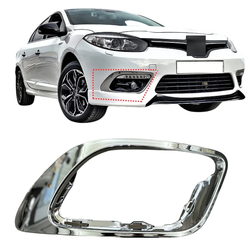 Fog Headlight Frame Right Left Protector Grill For Renault Fluence 2013-2016 Abs Chrome Black 261A23821R 261A32113R