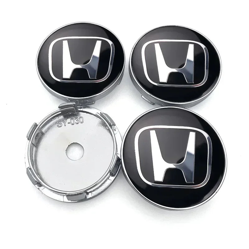 4pcs 60mm Car Wheel Center Hub Cap Rim Cover Emblem Stickers For Honda Civic Fit Jazz Accord Pilot Passport Stepwgn CRV BRV HRV
